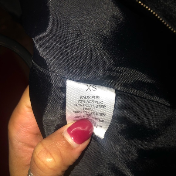 Black Faux Fur Coat / Jacket / Bomber - Picture 5 of 5